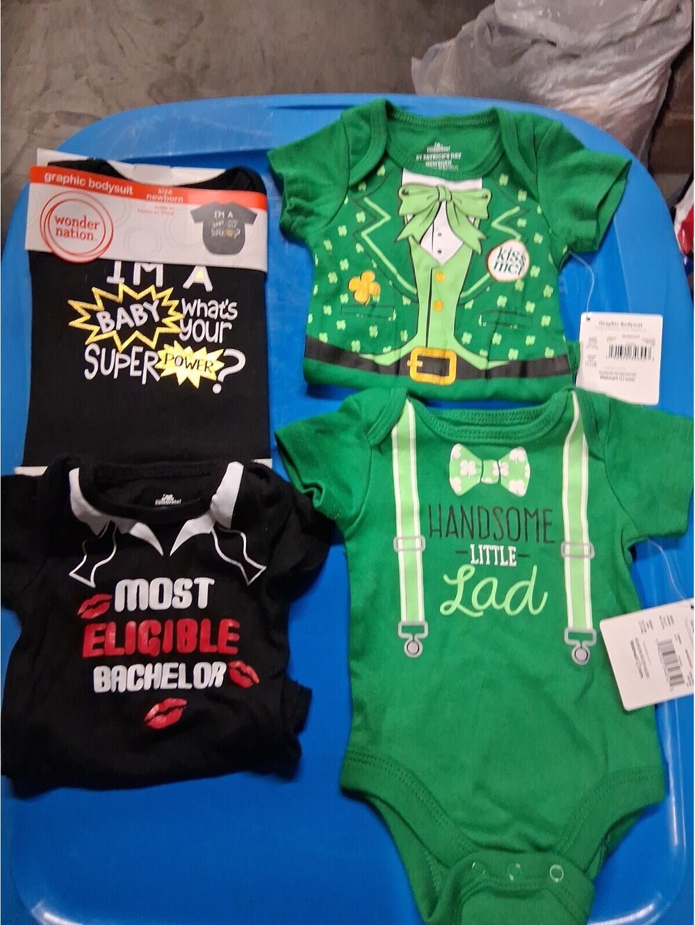 Newborn Baby Boy Clothing Lot - 4 Pcs NWT St. Patty's Day Valentines